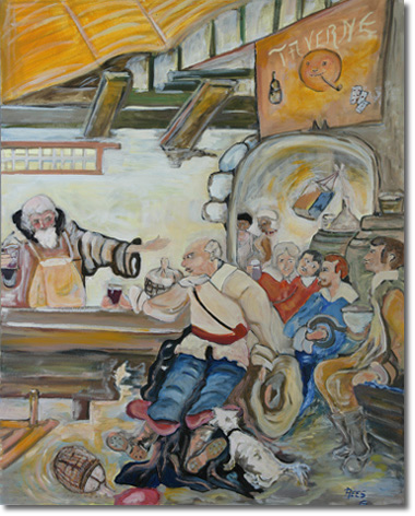 La Taverne Espagnole, une toile de Germaine Rees